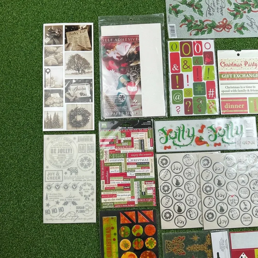 Vintage Mixed Lot Christmas Holiday Scrapbooking Planner Stickers